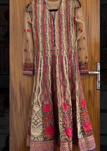 Embroidered Net Kurta Set