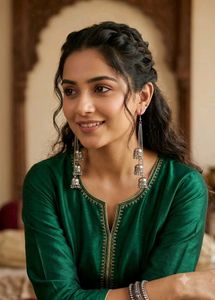Boho Silver Jhumka Earrings