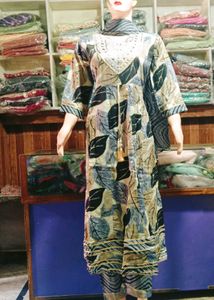 Printed Anarkali Cotton Suit