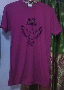 Pink T-Shirt with Dove Graphic