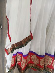 Georgette white dress with dupatta