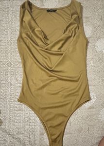 Satin Cowl Neck Bodysuit