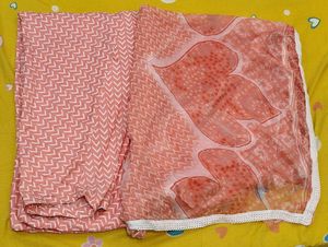 Peach Kurta Set with Dupatta (3 piece)