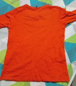Orange "Made with Glitter" Long Sleeve T-Shirt