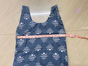 Blue &amp; White Print Sleeveless Dress