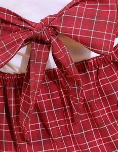 Red Plaid Button-Up Mini Dress
