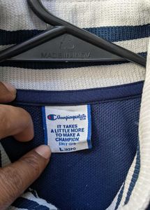 Champion Navy &amp; White Striped Jacket 🧥
