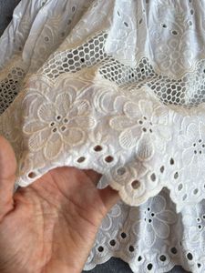 White Eyelet Tiered Kurta Top