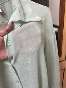 Oversized Collared Button-Up Shirt