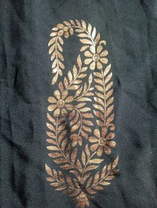 Elegant Black Kurta Set with Gold Print