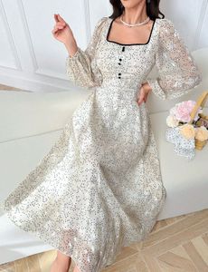 Sheer polka dot maxi dress