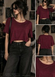 Maroon Cropped T-Shirt
