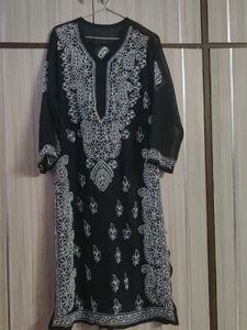 Elegant Black Chikankari Kurta