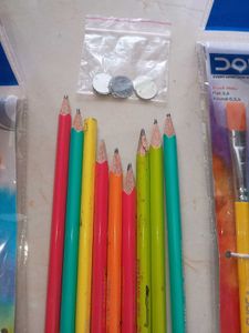 Art Supplies Bundle paint brush pencils tapes