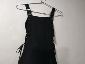 Black Buckled Strap Maxi Dress