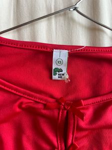 Vibrant Red Long Sleeve Crop Top