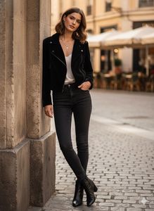 Black Velvet Moto Jacket