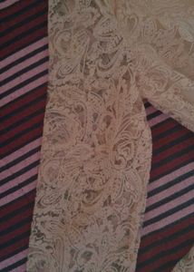 Elegant Lace Overlay Top baby pink