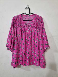 00170 Pink Floral tunic blouse