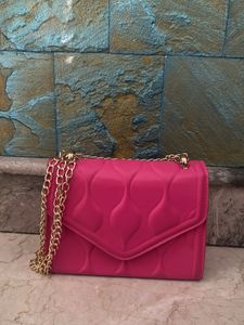 Hot Pink Quilted Crossbody Bag