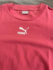 Puma Pink Logo T-Shirt, cotton