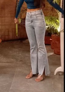 Light Wash bootcut Jeans with Side Slits