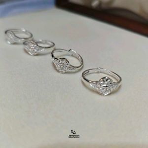 Beautiful Pure Silver Toe Rings One Pair
