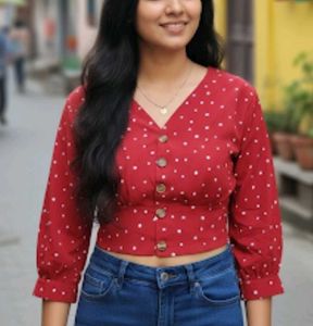 Red Dotted Top