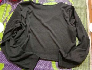Chic Black Long Sleeve Crop Top