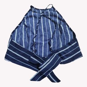 Navy and White Striped Halter Top M