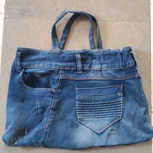 Denim Jeans Upcycled Tote Bag