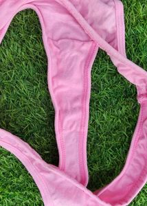 Pink Cotton Thong Panty