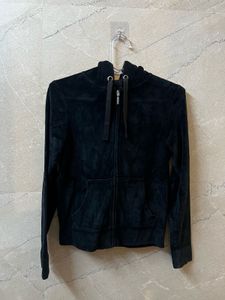 Velvet Zip-Up Hoodie