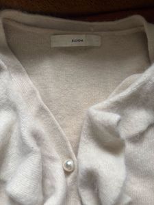 Chic Cream Cardigan with Pearl Details