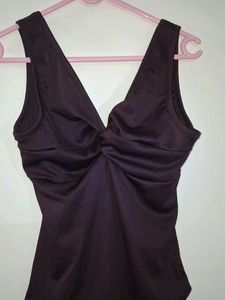 Elegant One-Piece bodycon burgandy top (non-paded)