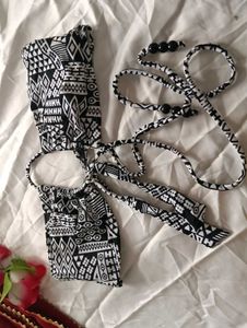 Black & White Geometric Bikini Top