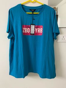 VeroModa Curve Tarquoise Graphic Oversize T-Shirt