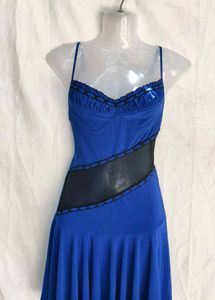 y2k blue corset type frock
