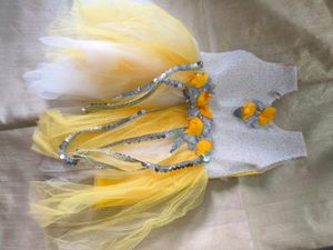Sparkling Yellow &amp; White Lehenga Choli