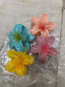 Colorful Flower Hair Clips (4)