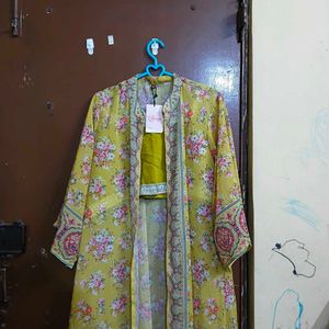 Beautiful Floral choli palazzo jacket Set