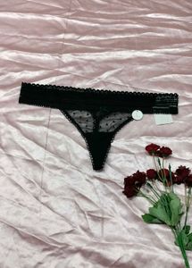 Lace Trim Polka Dot Thong