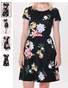 Chic Floral Print Short Sleeve Dress