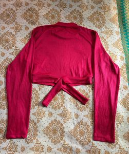 Ribbed Chic Red Crop Top