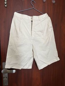 UNIQLO Cream Wide Leg Cropped Pants