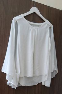 Sheer White Flowy Blouse