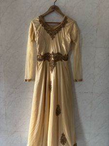 Elegant Gold Embellished Ethnic Gown