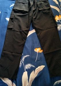 Men's Black Track Pants with White Stripes