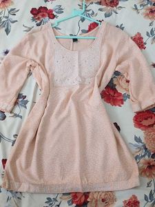 Elegant Peach Embroidered Kurta