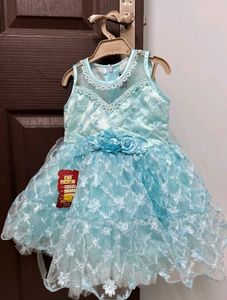 Beautiful Sky-blue Baby Girl Frock 💙
